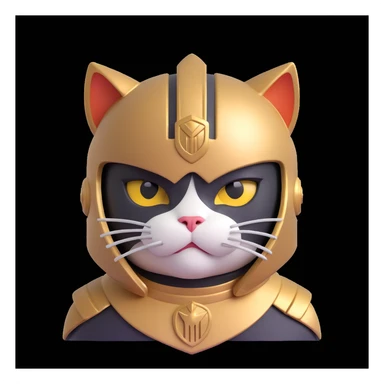 spartan cat with crossed eyes helmet too big looking confused sticker