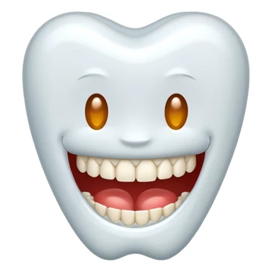 tooth with a retainer, fun emoji style sticker
