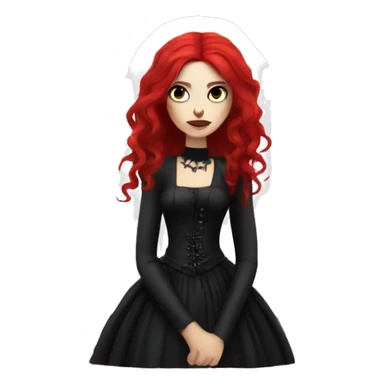 Goth lady with red hair sticker