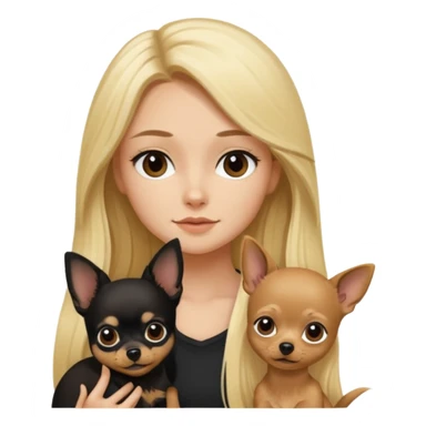 Chico pelo largo rubio.chica pelo largo negro y chihuahua negro  sticker