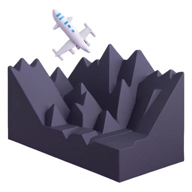 irregular plane with uneven surface and random elevations sticker