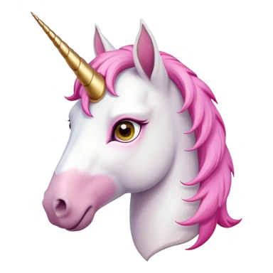 head of an anthropomorphised female unicorn horse, looking directly ahead, standard pose sticker