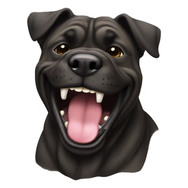 Black presa canario laughing  sticker