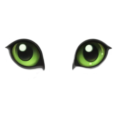 Black cat with green eyes and white nose bridge and chin. sticker