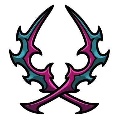 Warglaives from World of Warcraft, curved dual blades, Illidan Stormrage's weapons sticker