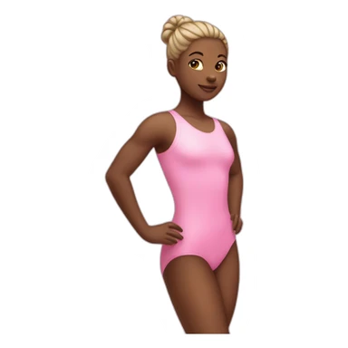 gymastic girl with pink leotard sticker