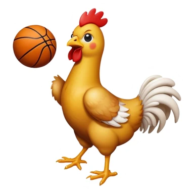 chicken play basketball sticker