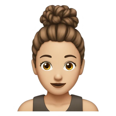 Hair bun brown hair  sticker