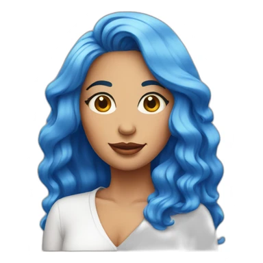 lady with blue hair and egg earrings sticker