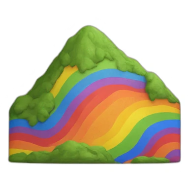 Small Hill made of gay pride colors  sticker
