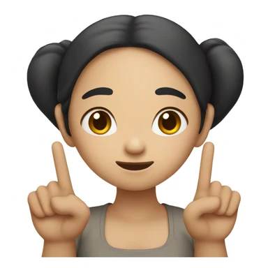 asian girl with long middle finger nails sticker