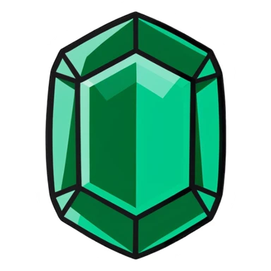 emerald gemstone with facets sticker