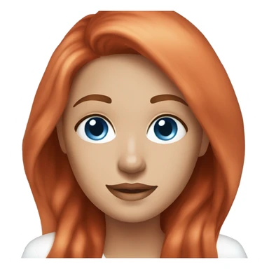 esthetician doing her skincare with long red hair and blue eyes sticker