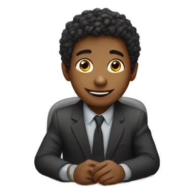 boy sitting at desk having fun sticker