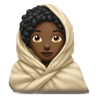 Black girl with a blanket  sticker