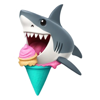 Shark eat ice cream sticker