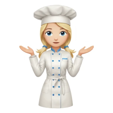 Full body 
Sexy Long Blonde hair blue eyed female chef arms folded sticker