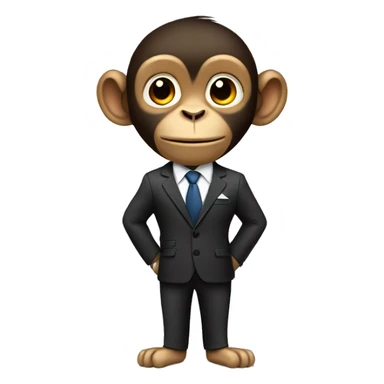 a normal monkey wearing a suit  sticker