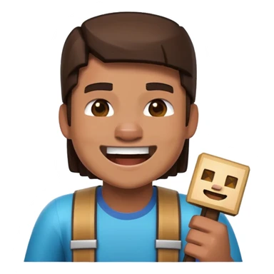 Emoji mdr with it is minecraft player sticker