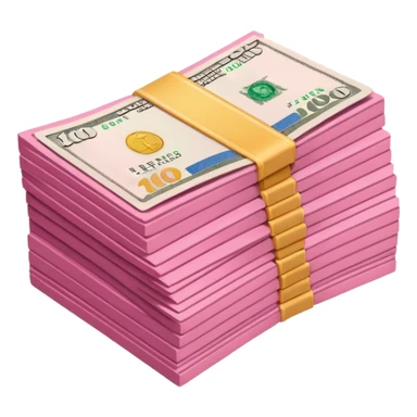 stack of pink bills sticker