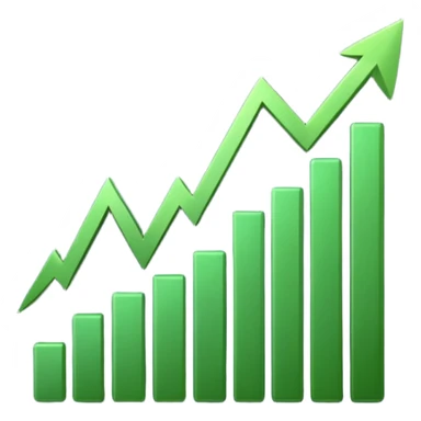 dark green growth graph sticker
