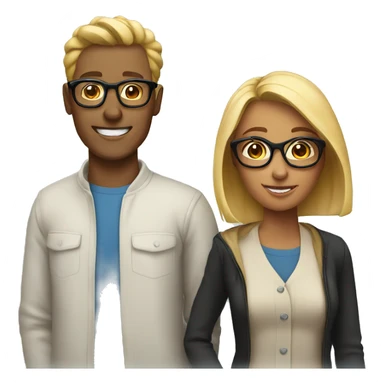 Couple with glasses on sticker