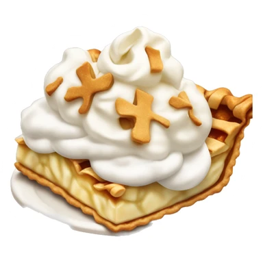 Apple pie slice with whipped cream on top sticker