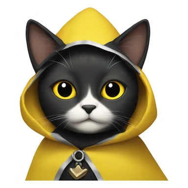 A cat in a black and yellow cape, Lovable sticker
