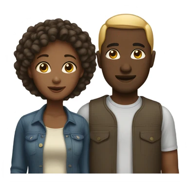 An interracial couple sticker