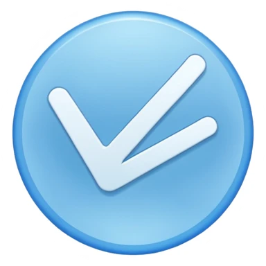 Blue circle with irregularities on it on it is boundaries and it should have a white tick no face sticker