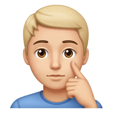 Emoji mit dem Zeigefinger neben der Backe  sticker
