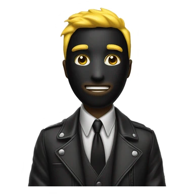 Yellow hair black masker Guy whi money bag ant whit black lines jacket sticker