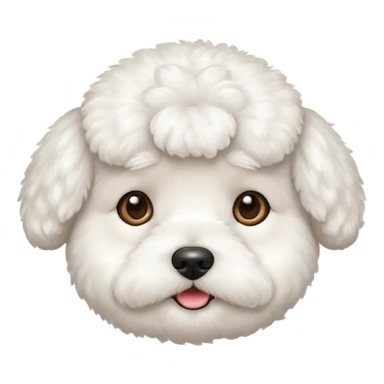 white bichon frise face with round head like popcorn hair sticker