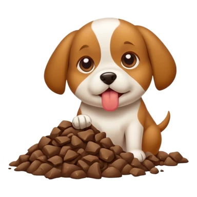 Dog eating poop sticker