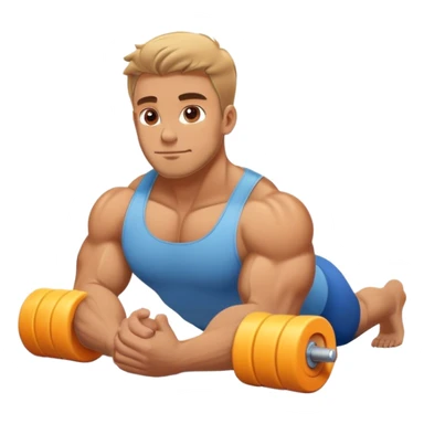 buff guy lying lats down on foam-roller sticker