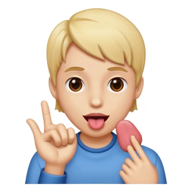 tongue out with hand on the side sticker