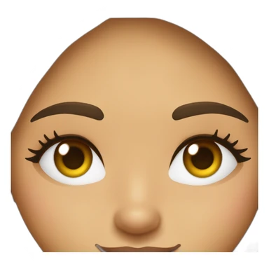 Mujer de ojos marrones, morocha de pelo largo y lacio con un estilo de los años 2000. Aspecto similar a Victoria Justice sticker