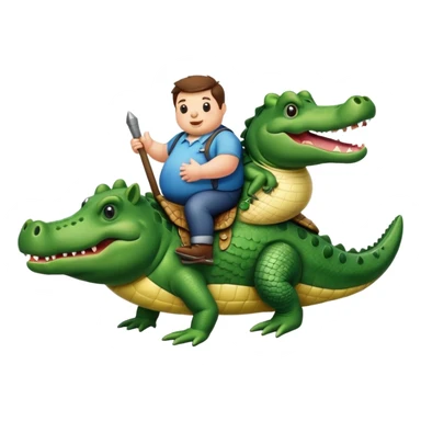 A fat pig riding a alligator  sticker