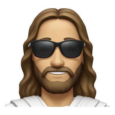 Jesus wearing a juliet from Oakley, sunglasses with sporty vibe sticker