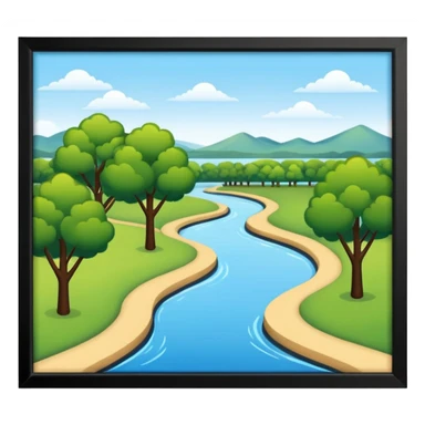 minimal park and river sticker