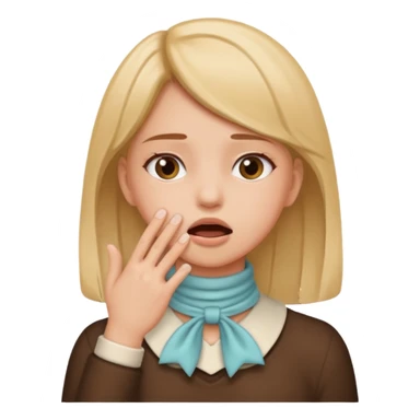 Girl with hands reaching for throat  sticker