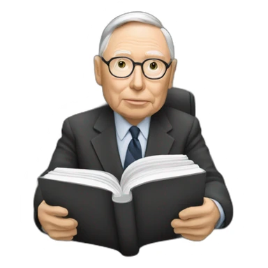 charlie munger reading a book sticker