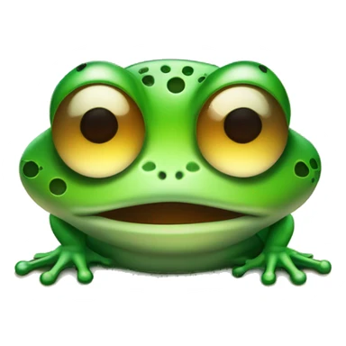 frog emoticon green modern high technologi sunset sticker