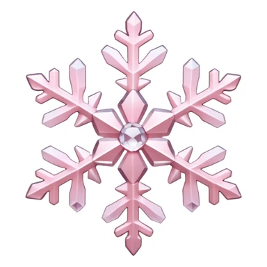 snow flake pale pink 3d sticker