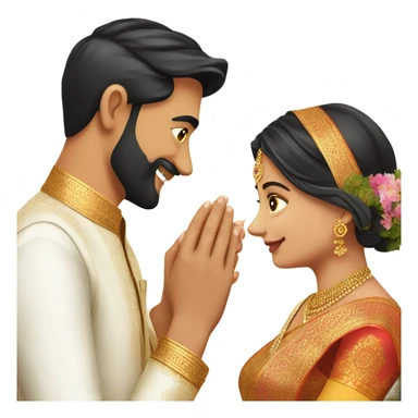 groom wearing veshti and shirt putting engagement ring to bride wearing silk saree sticker