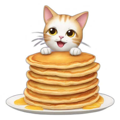 Cat with pancakes sticker