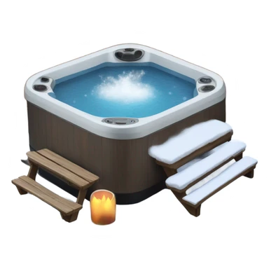 Hot tub outside in snow sticker