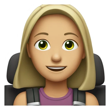 smiling girl in car interior green eyes sticker