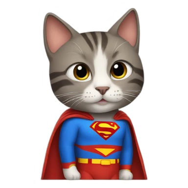 cat in a superman costume sticker