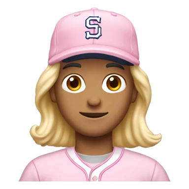 pastel pink mlb cap sticker